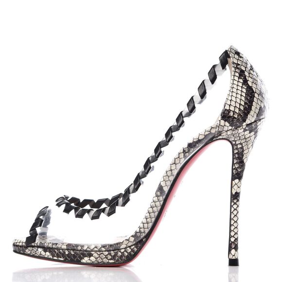 Christian Louboutin NIB Hargaret Snakeskin PVC Transparent